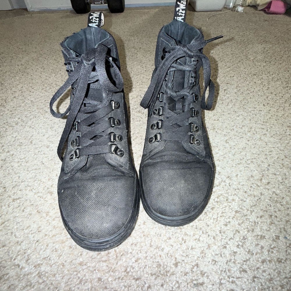 Black High-Top Lace-Up Boots